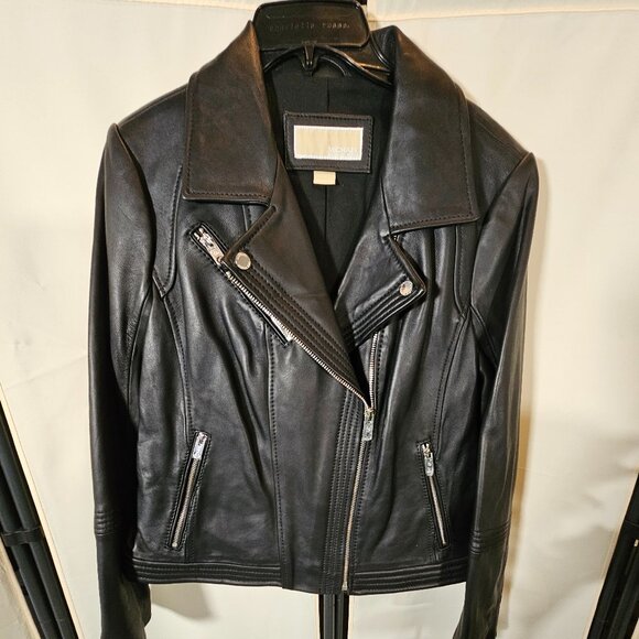 MICHAEL Michael Kors Black Leather Jacket - Picture 3 of 14